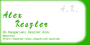 alex keszler business card